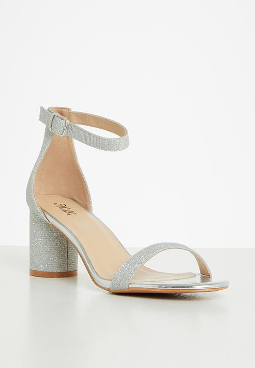 MILLA - Savannah open block heel - silver