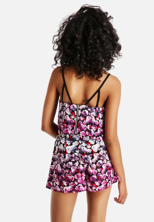 Neon Rose - Dipped Floral Multi Strap Cami