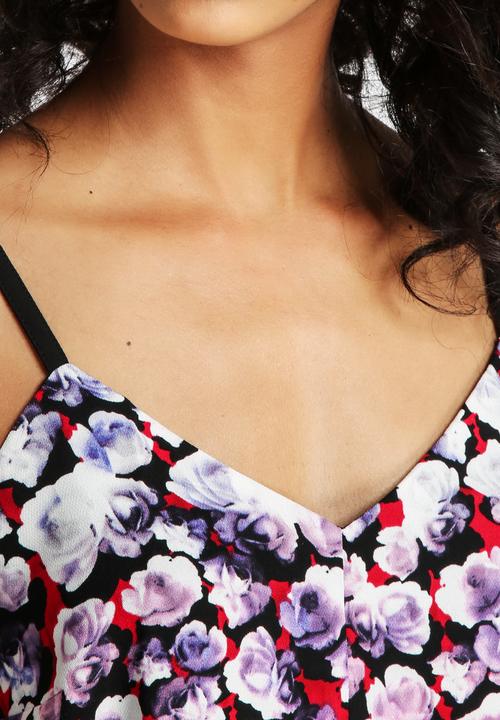 Neon Rose - Dipped Floral Multi Strap Cami