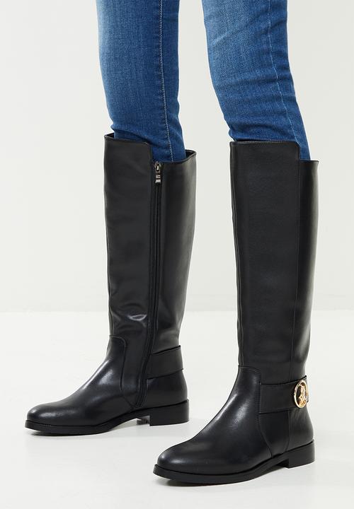 POLO - Riding leather long boot - black