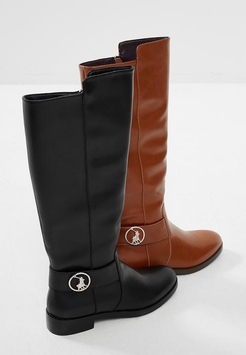 POLO - Riding leather long boot - black