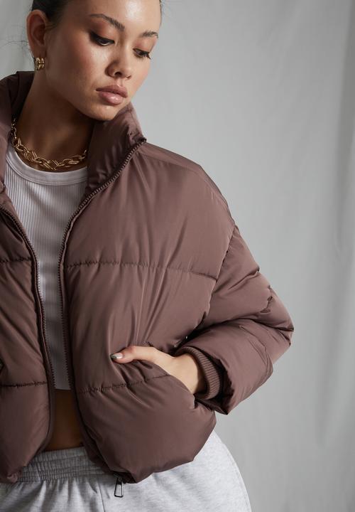 Factorie - Cropped puffer jacket - burnt iron