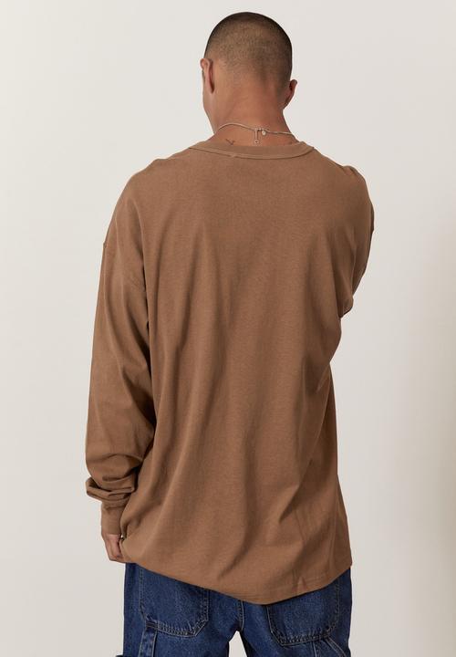 Factorie - Oversized long sleeve tshirt - dusty brown
