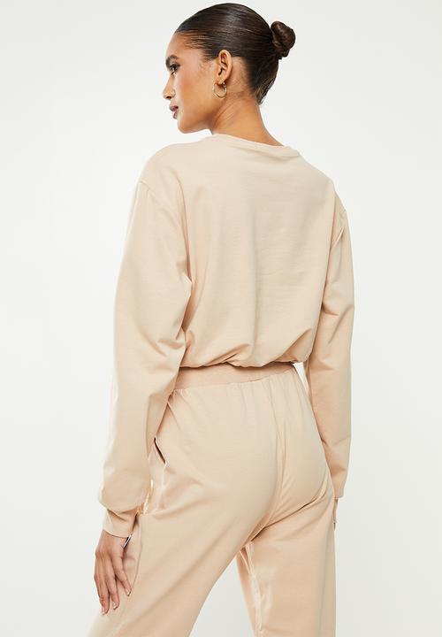 SISSY BOY - Crew neck sweat top with drawstring waist - stone