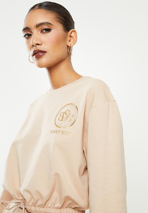 SISSY BOY - Crew neck sweat top with drawstring waist - stone