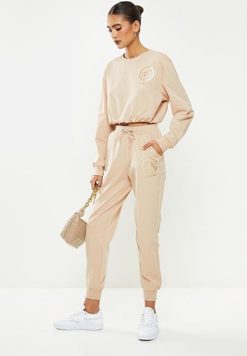 SISSY BOY - Crew neck sweat top with drawstring waist - stone