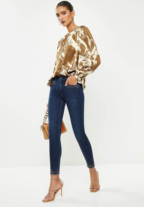 SISSY BOY - Blouse with gauging - off white & brown