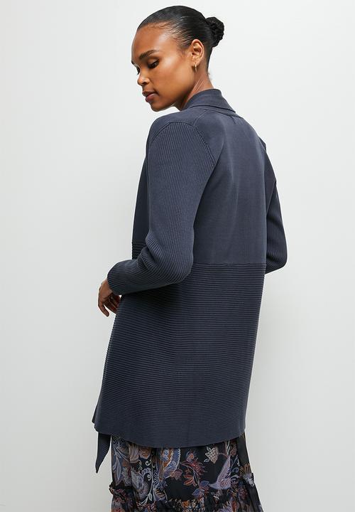 edit - Shaped waterfall cardigan - dark grey