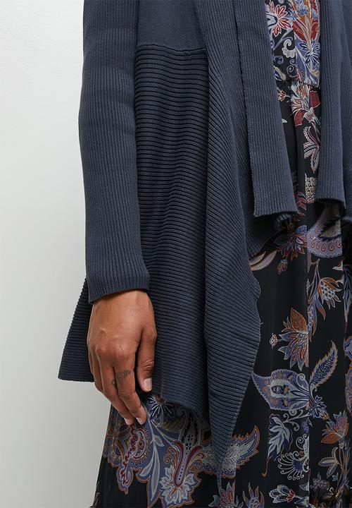 edit - Shaped waterfall cardigan - dark grey