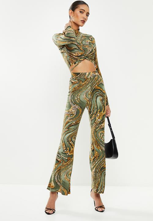 SISSY BOY - Mid rise pant with topstitching detail - fatique