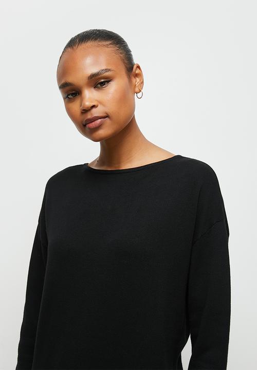 edit - Longline vback jumper - black