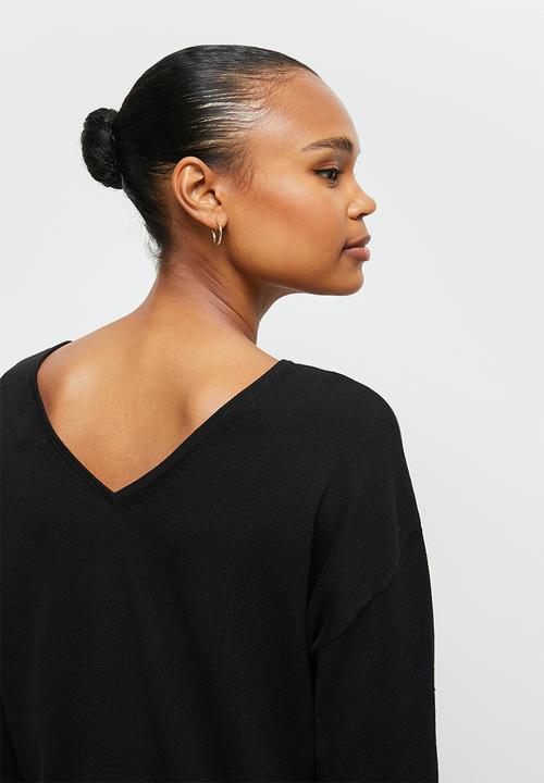 edit - Longline vback jumper - black