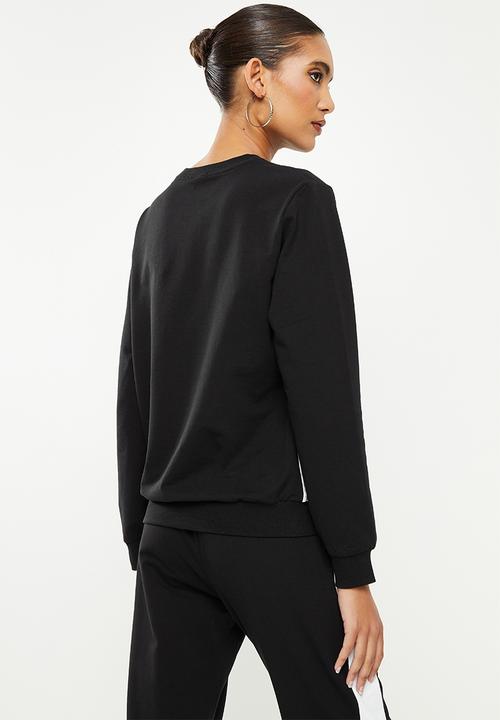 SISSY BOY - Crew neck tracktop with bling logo - black & white 