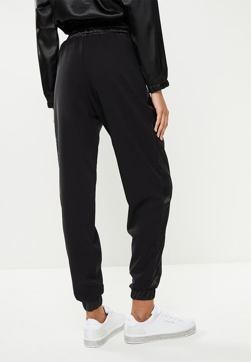 SISSY BOY - Suiting tracksuit pant with satin insets - black