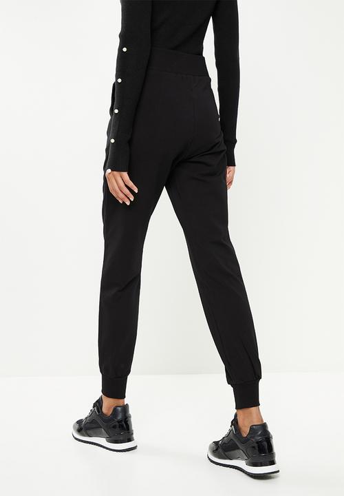 SISSY BOY - Sweatpants with centre front zip and bling logo - black