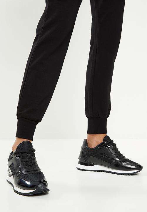 SISSY BOY - Sweatpants with centre front zip and bling logo - black