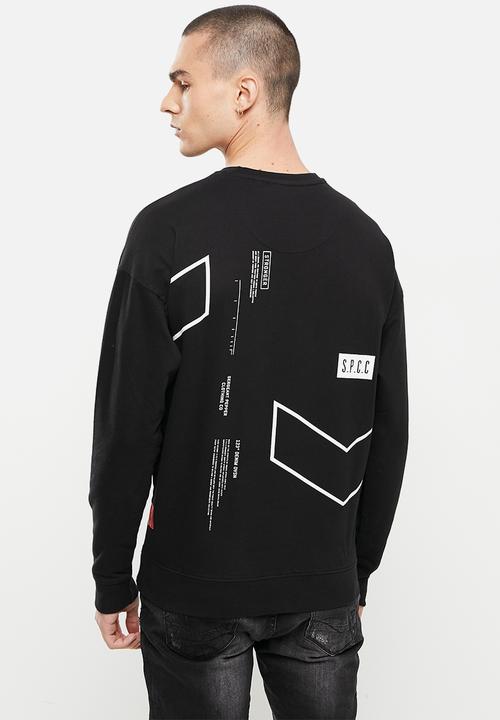S.P.C.C - Byrne regular fit crew neck fashion crew sweat - black