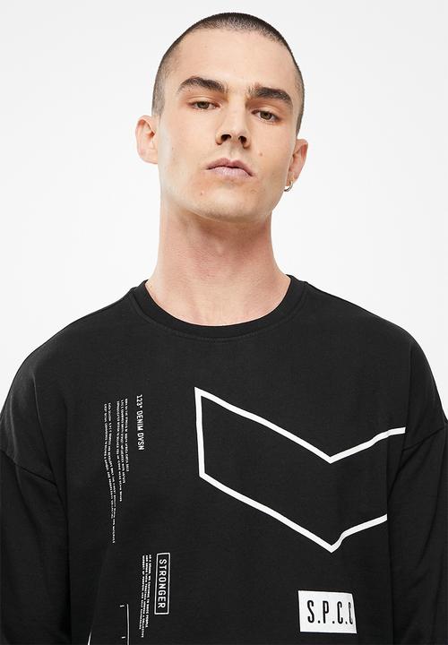 S.P.C.C - Byrne regular fit crew neck fashion crew sweat - black