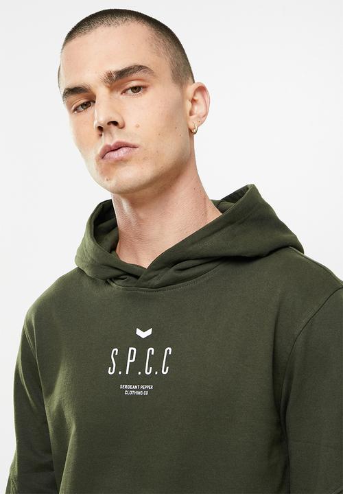 S.P.C.C - Myers regular fit pullover hoodie - dark moss