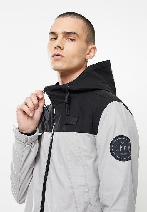 S.P.C.C - Castillo regular fit zip through hooded jacket - silver grey