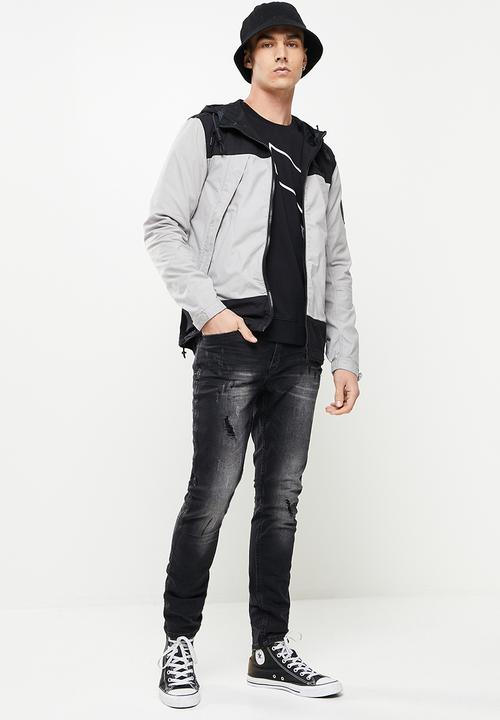 S.P.C.C - Castillo regular fit zip through hooded jacket - silver grey