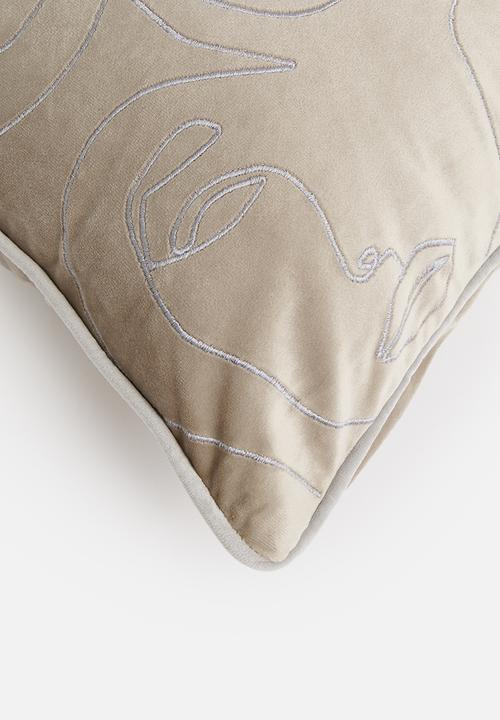 Sixth Floor - Line face cushion cover - neutral