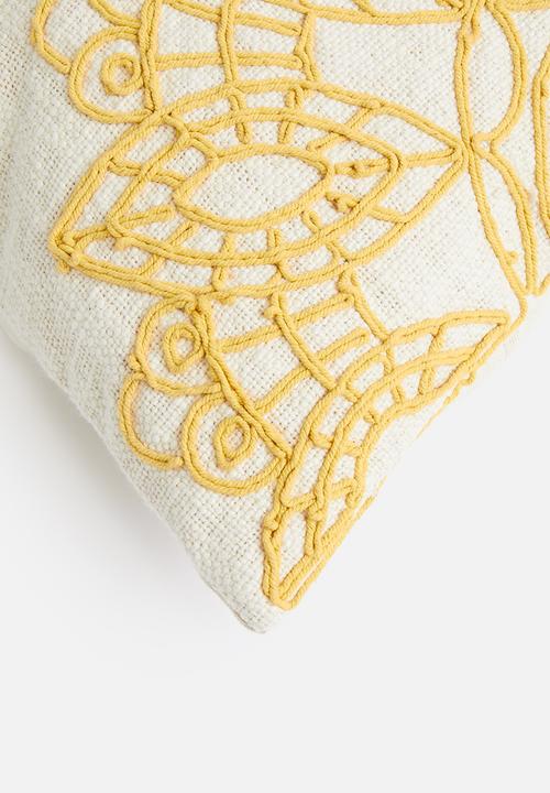 Sixth Floor - Doily cushion cover - mustard & natural