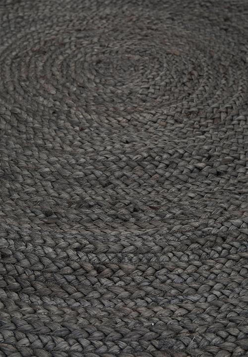 Sixth Floor - Sole jute round rug - charcoal
