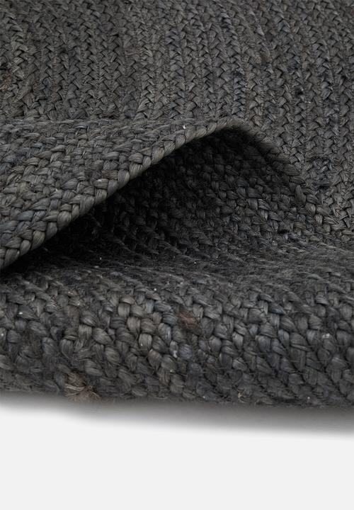 Sixth Floor - Sole jute round rug - charcoal