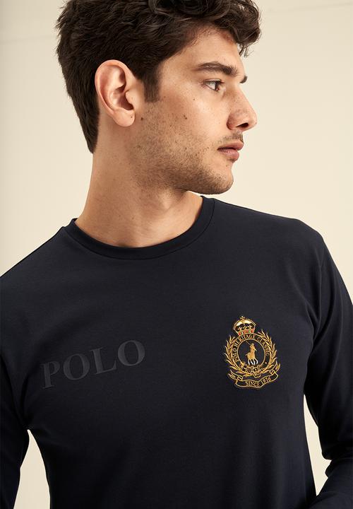 POLO - Equestrian Crest Long Sleeve Tee - Navy