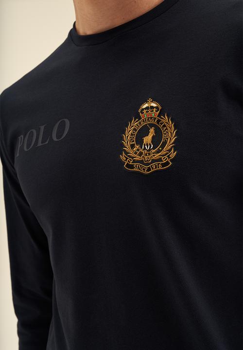 POLO - Equestrian Crest Long Sleeve Tee - Navy