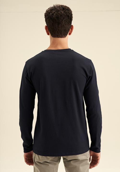 POLO - Equestrian Crest Long Sleeve Tee - Navy