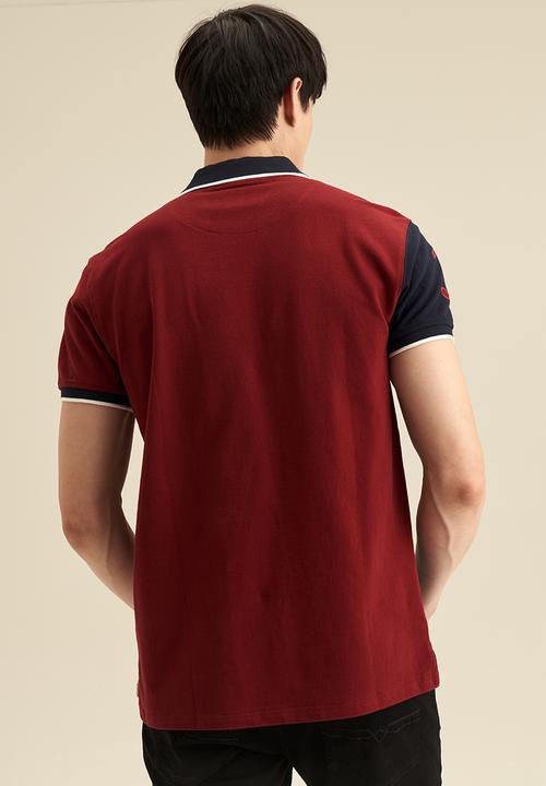 POLO - Angle colour block rugby golfer - burgundy 