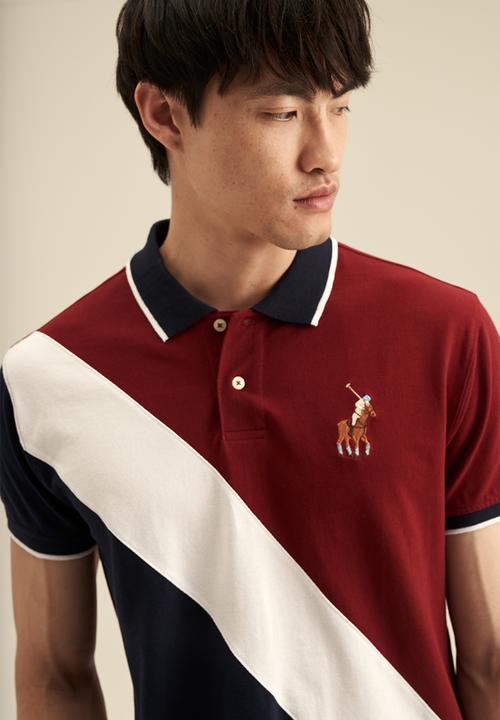 POLO - Angle colour block rugby golfer - burgundy 