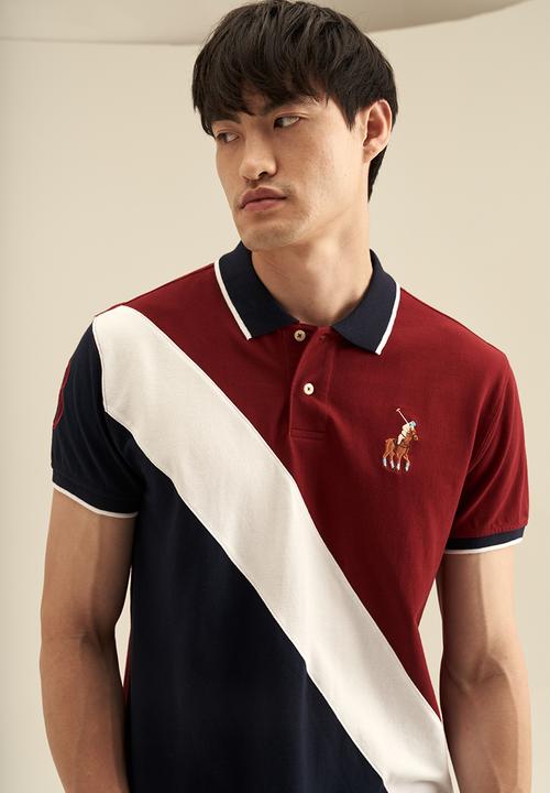 POLO - Angle colour block rugby golfer - burgundy 