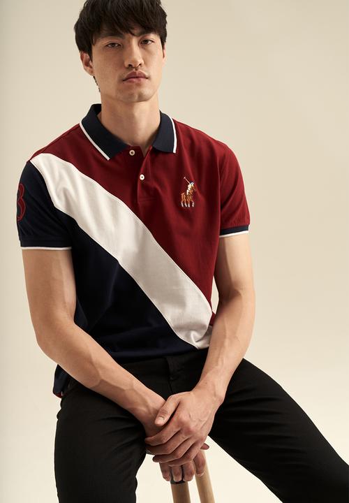 POLO - Angle colour block rugby golfer - burgundy 