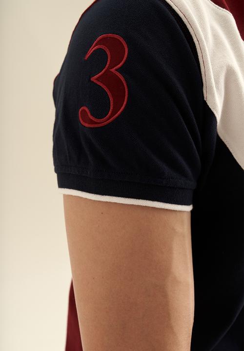 POLO - Angle colour block rugby golfer - burgundy 