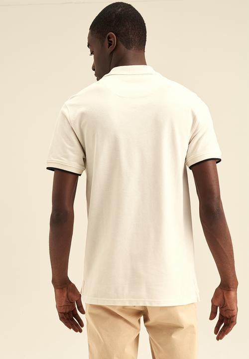 POLO - Vert Panel Stripe SS Golfer - White
