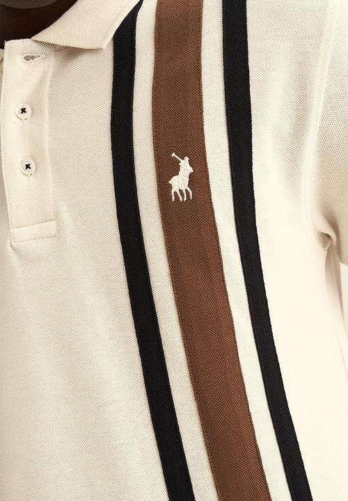 POLO - Vert Panel Stripe SS Golfer - White