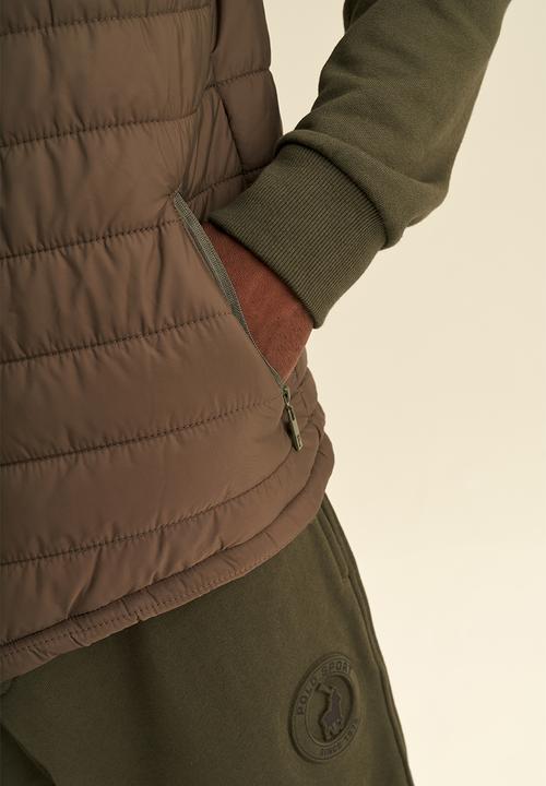 POLO - Hooded Sleeveless Puffer Gilet - Fatigue