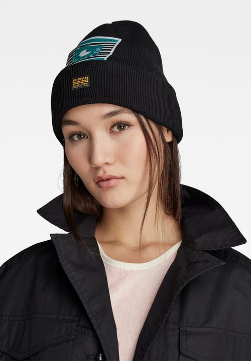 G-STAR - Effo long label aw beanie - dark black