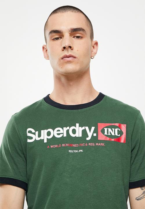 Superdry. - Cl ac ringer tee - jungle green