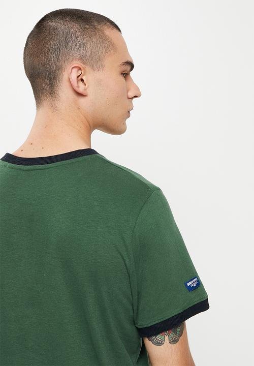 Superdry. - Cl ac ringer tee - jungle green