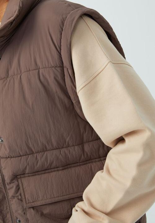Cotton On - The recycled mother two way puffer jacket - brownie