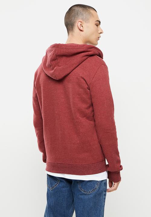 Superdry. - Vintage logo emb zip hood bb no - rhubarb marl