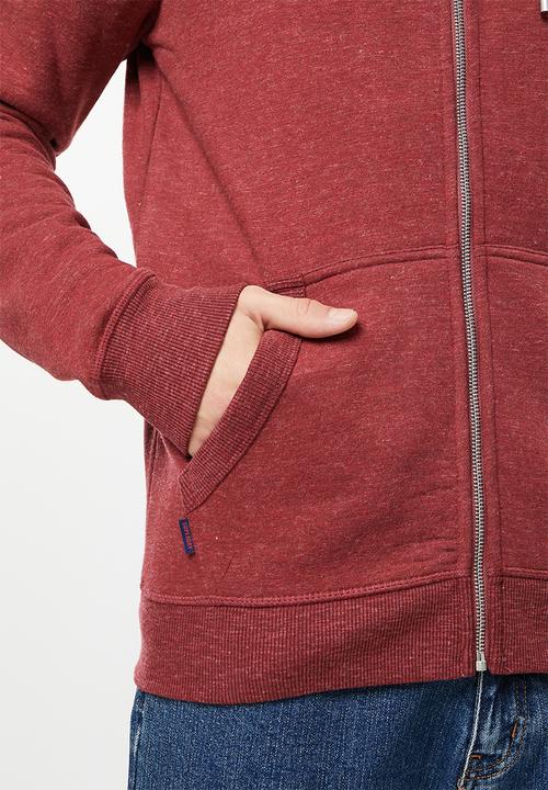 Superdry. - Vintage logo emb zip hood bb no - rhubarb marl