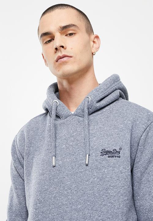 Superdry. - Vintage logo emb hood - tois blue grit