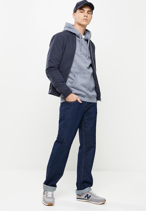 Superdry. - Vintage logo emb hood - tois blue grit