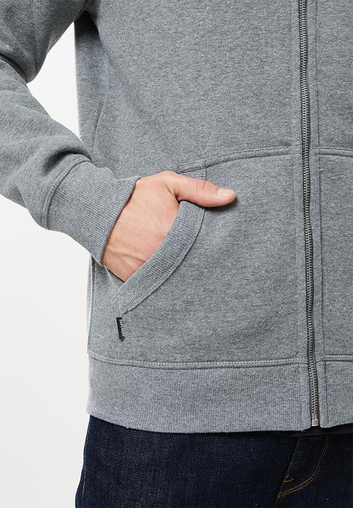 Superdry. - Vintage logo emb ziphood bb no - rich charcoal marl