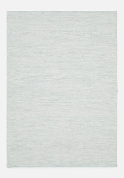 Sixth Floor - Hokipoki cotton woven rug - natural & blue